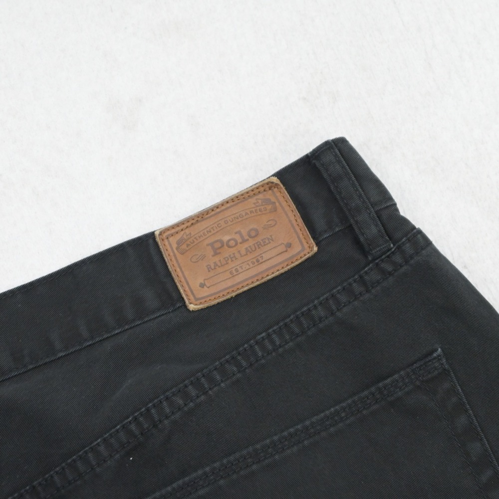Polo Ralph Lauren 650 Straight Fit Pants Men 40x32 Black Flat Front Cotton Chino